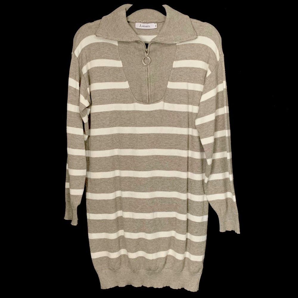Anrabess Striped Sweater Dress